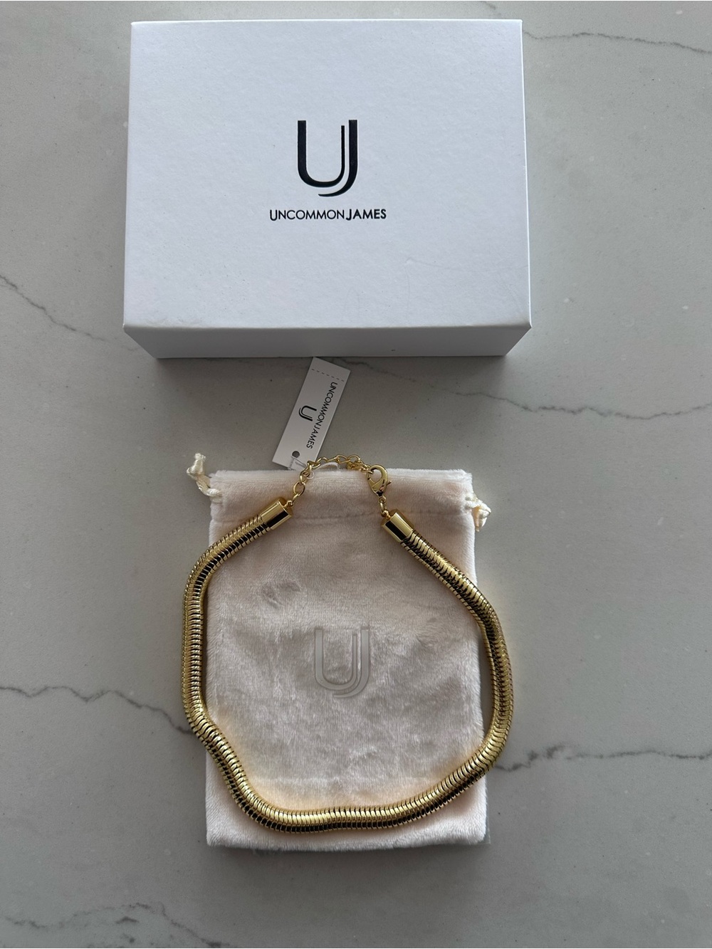 Uncommon James 14k Gold Plated Coil Tube Snake Choker Necklace NWTs - Picture 4 of 10